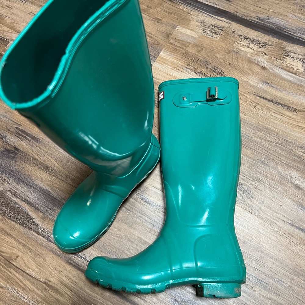 Worn hunter boots